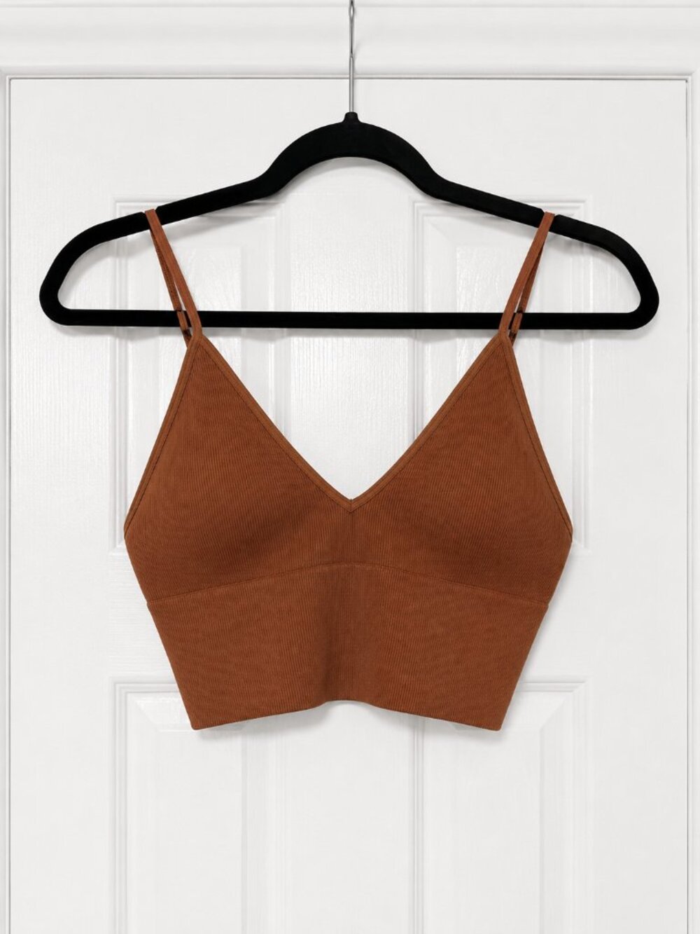NWOT Intimately Free People Seamless Ribbed Brami Crop Cami Copper Brown M/L